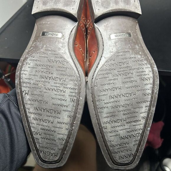 Magnanni Mens Size 11 Brown Leather Wingtip Oxford Dress Shoes - Picture 13 of 13